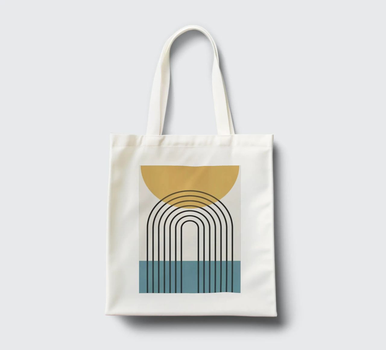 sole arcobaleno linee curve borsa in juta da Matthew W Smith