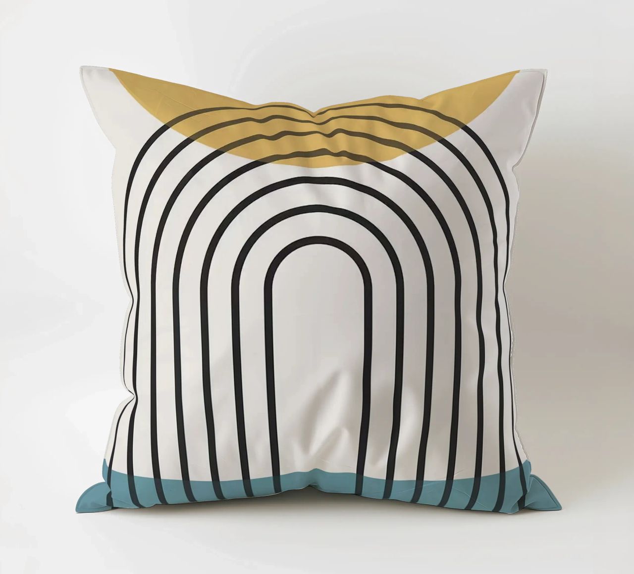 sole arcobaleno linee curve cuscino da Matthew W Smith