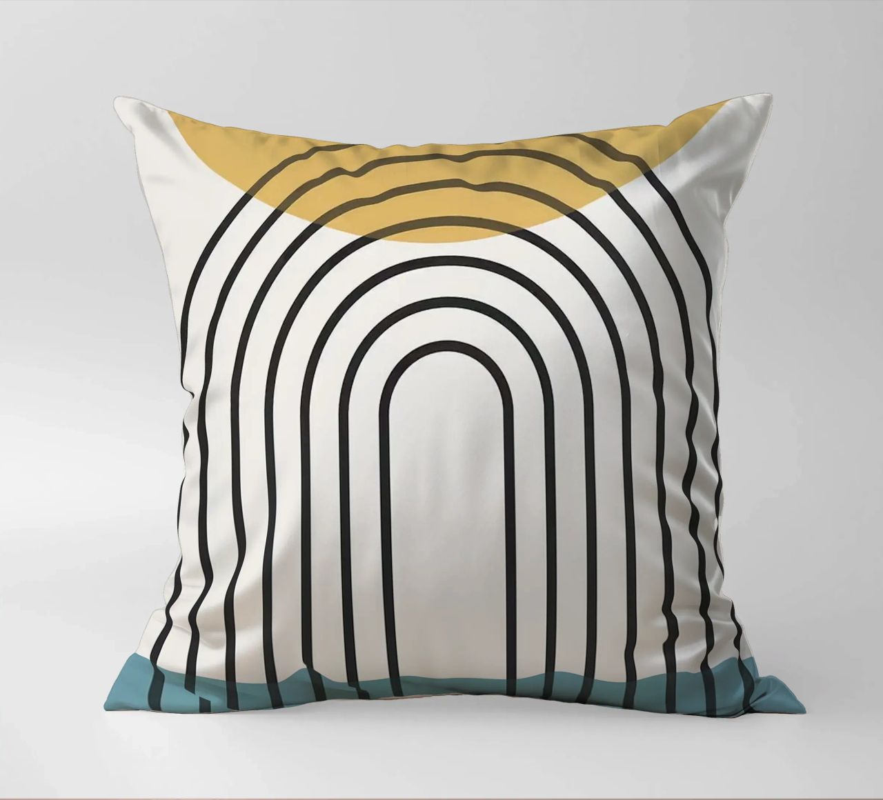 sole arcobaleno linee curve cuscino da Matthew W Smith