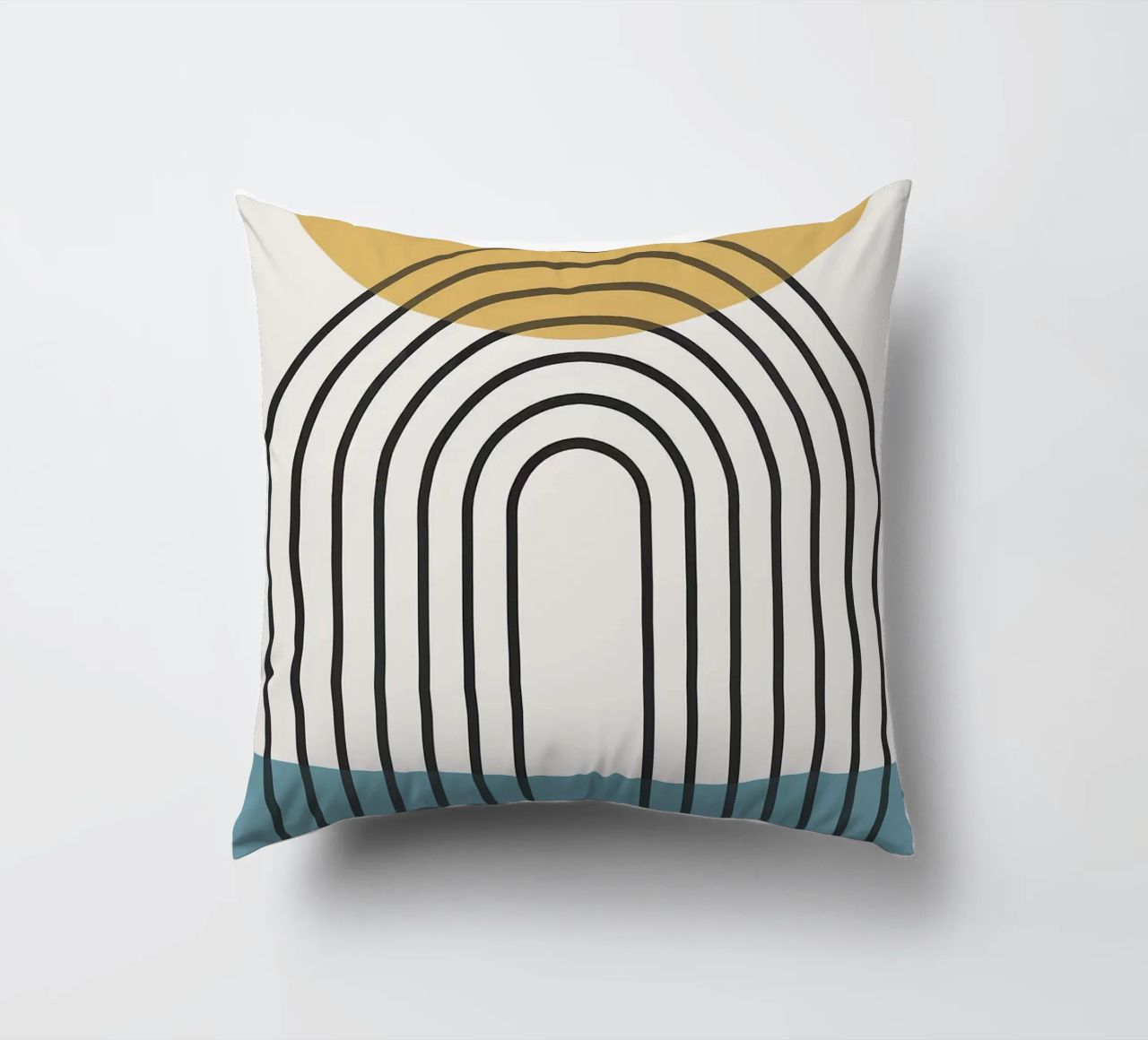 sole arcobaleno linee curve cuscino da Matthew W Smith