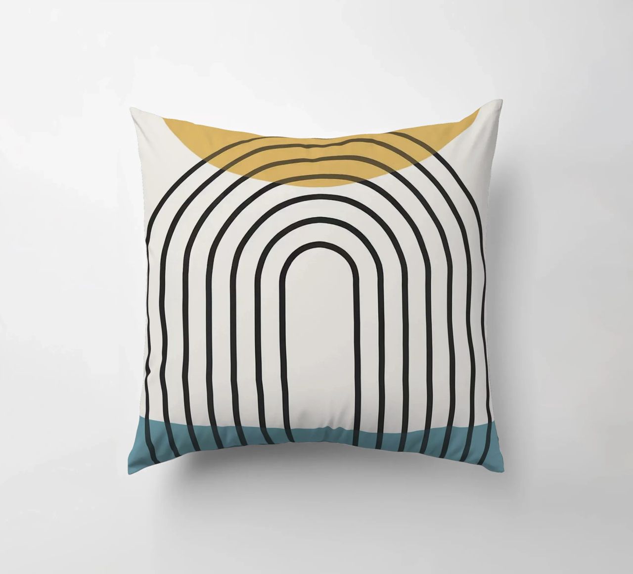 sole arcobaleno linee curve cuscino da Matthew W Smith