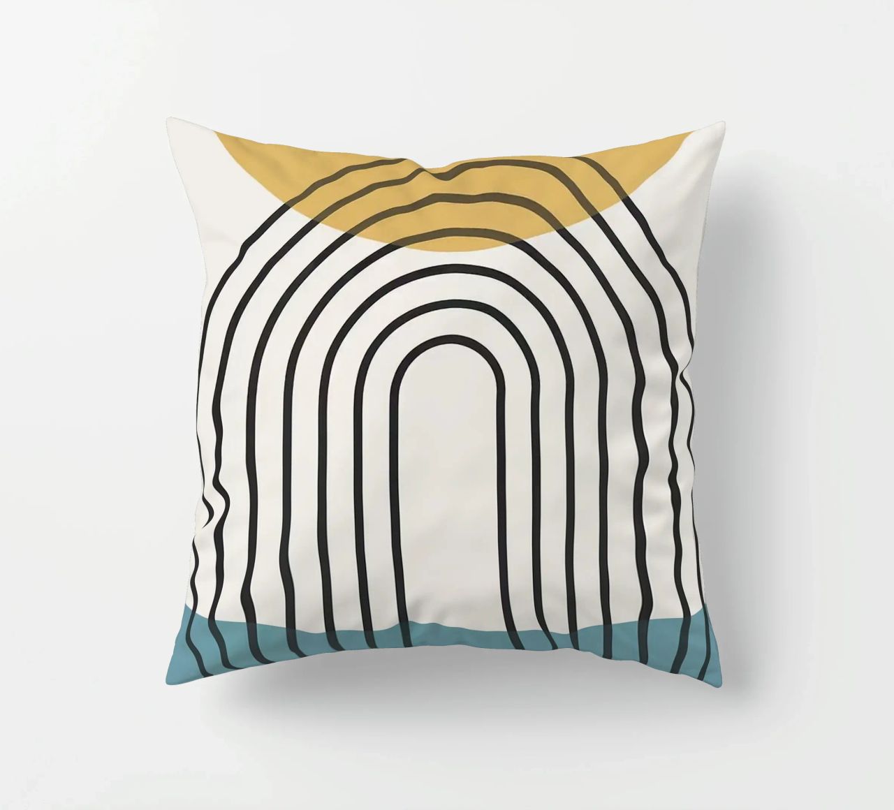 sole arcobaleno linee curve cuscino da Matthew W Smith