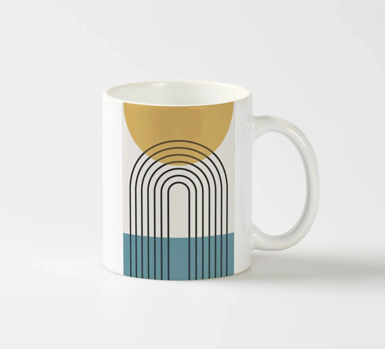 sole arcobaleno linee curve tazza in ceramica da Matthew W Smith