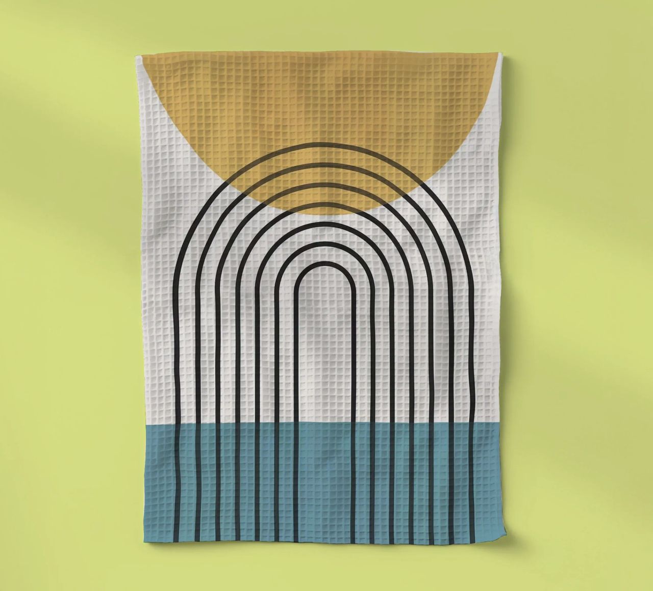 sole arcobaleno linee curve canovaccio da cucina da Matthew W Smith