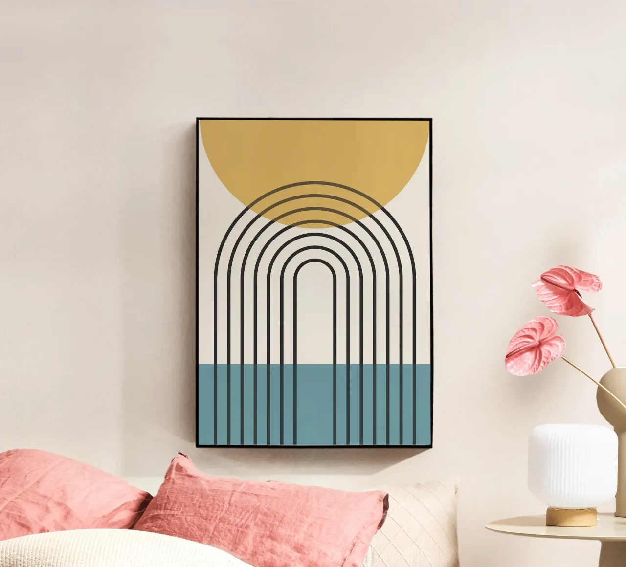 Sonne Regenbogen Linien Kurven Acryl-Glas von Matthew W Smith
