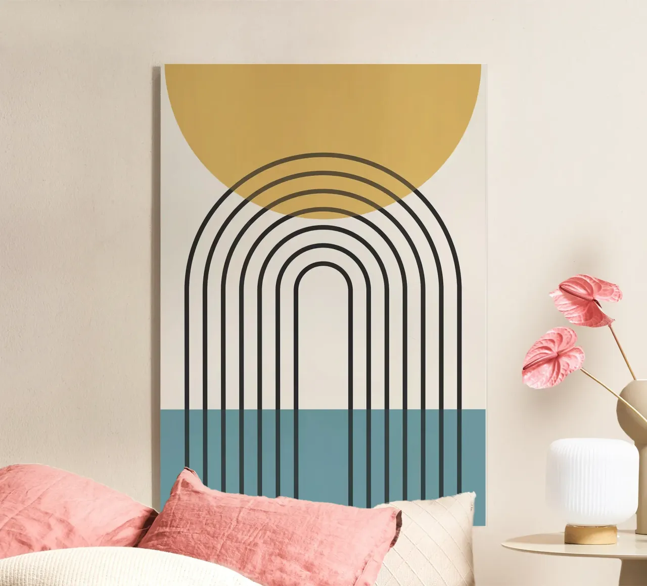 Sonne Regenbogen Linien Kurven Acryl-Glas von Matthew W Smith