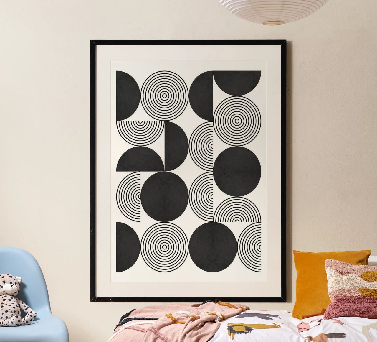 Kreise konzentrisch einfarbig Poster von Bacsic design