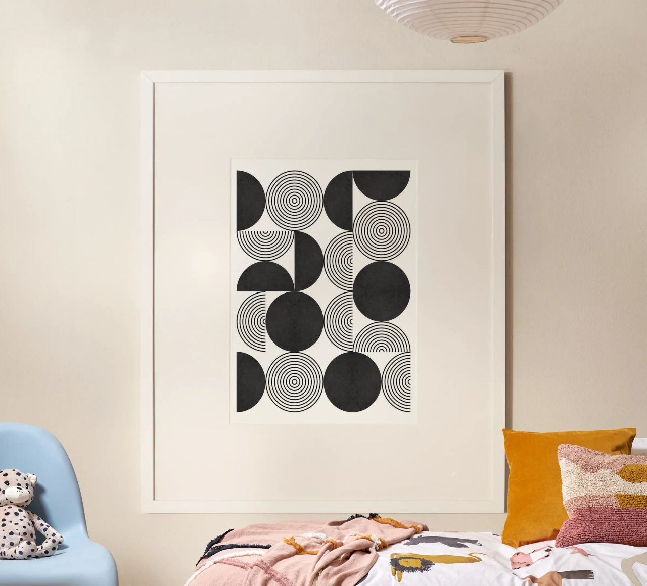 Kreise konzentrisch einfarbig Poster von Bacsic design