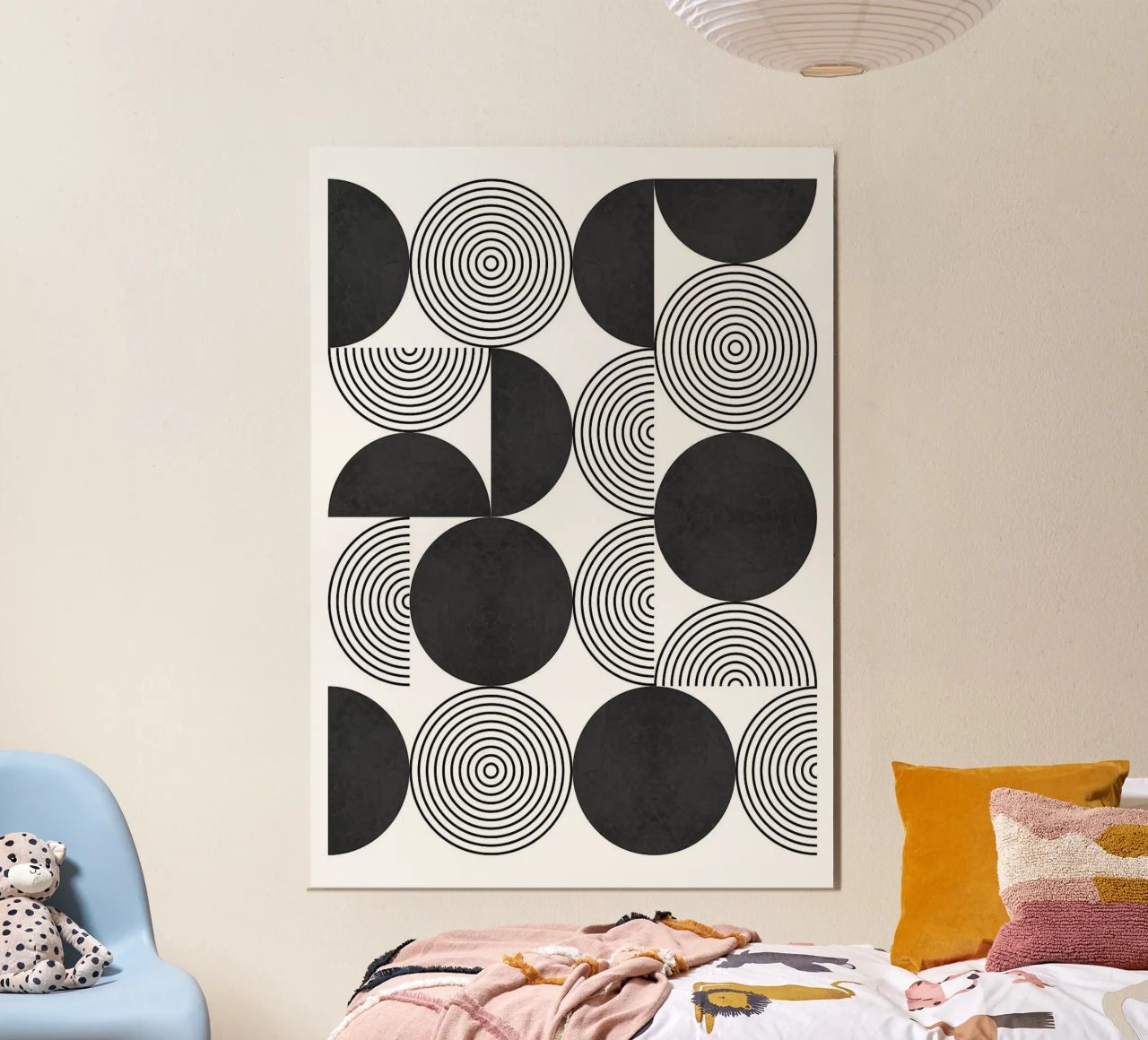 Kreise konzentrisch einfarbig Poster von Bacsic design