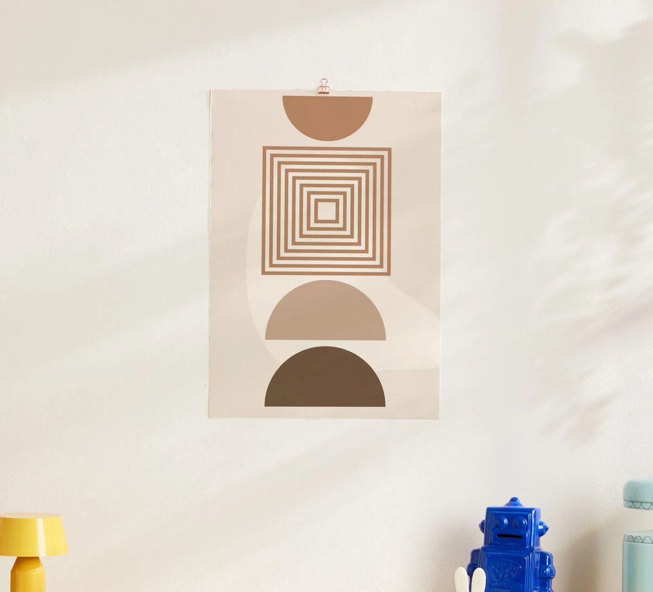 geometrische Formen Halbkreis konzentrische Quadrate Poster von Matthew W Smith