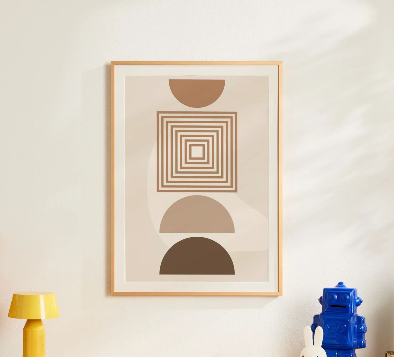 geometrische Formen Halbkreis konzentrische Quadrate Poster von Matthew W Smith
