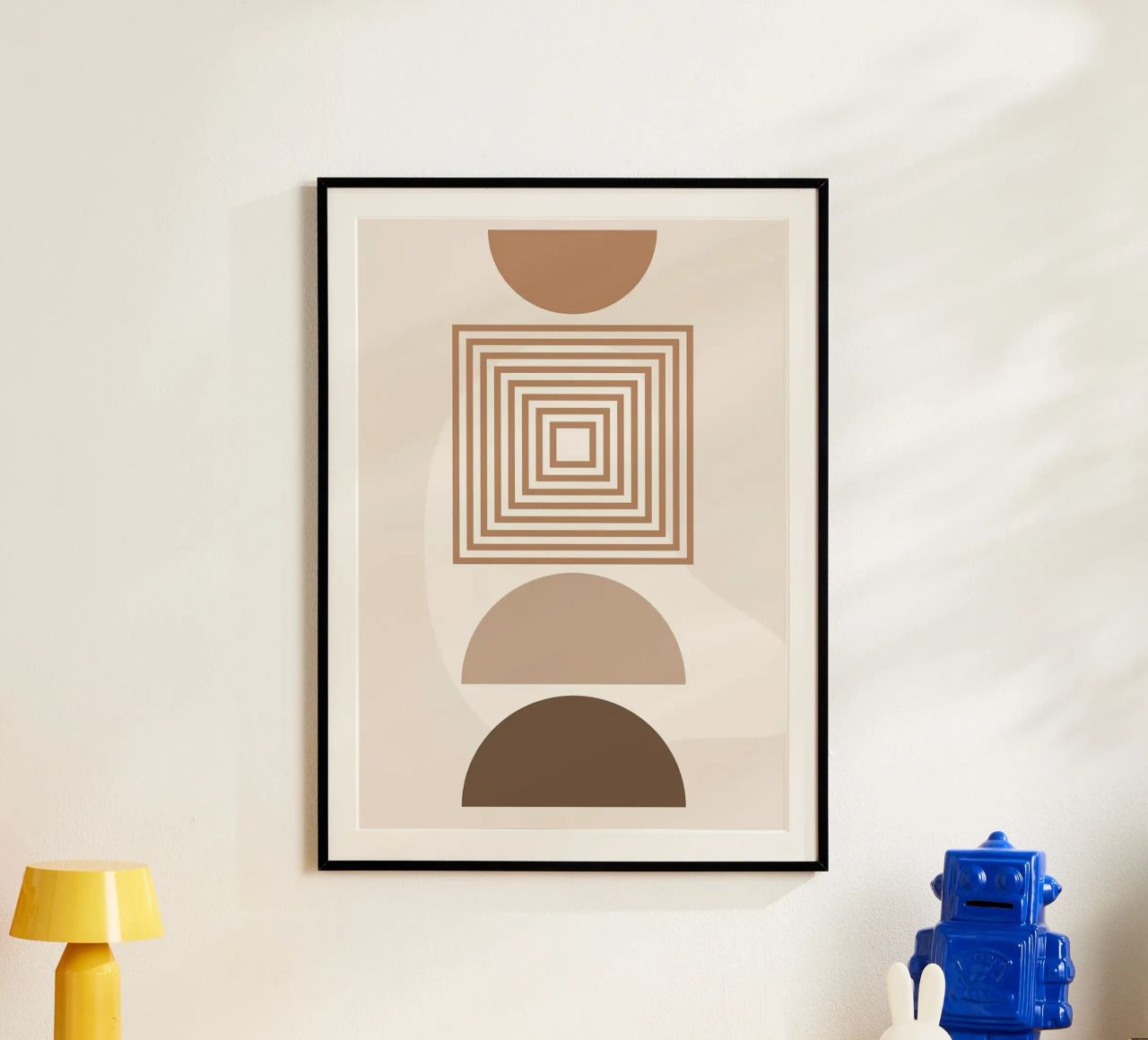 geometrische Formen Halbkreis konzentrische Quadrate Poster von Matthew W Smith