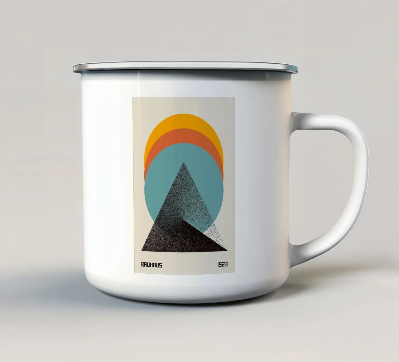 triangolo cerchio semicerchio forme concentriche tazza in smalto da Matthew W Smith