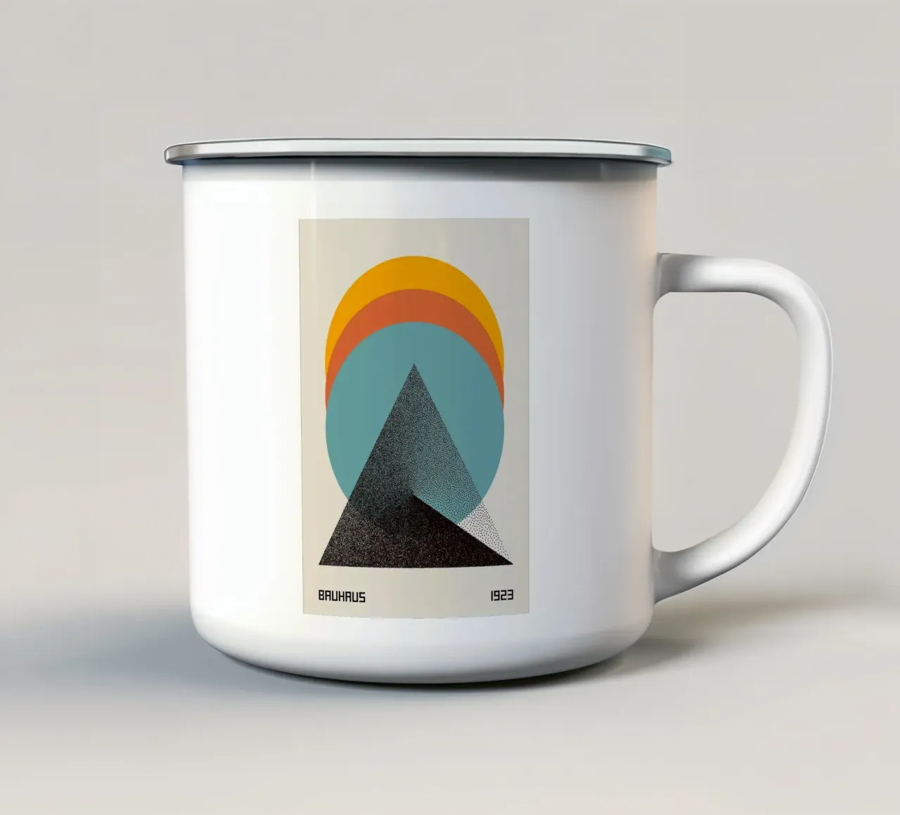 triangolo cerchio semicerchio forme concentriche tazza in smalto da Matthew W Smith