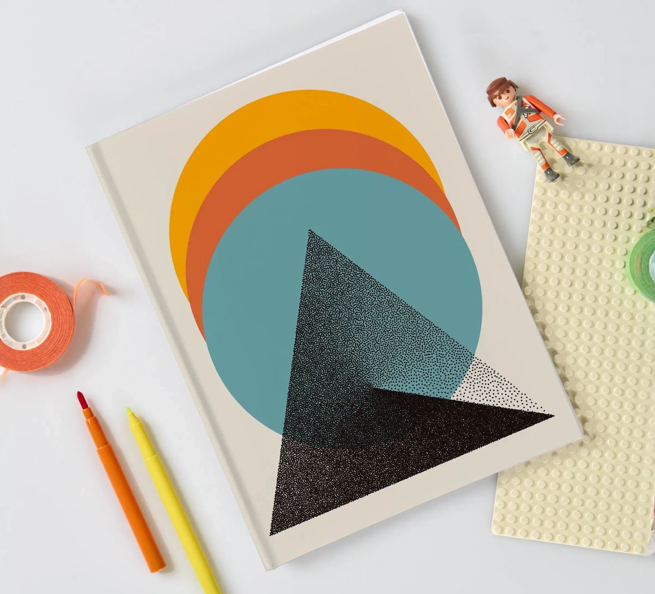 triangle circle semi-circle concentric shapes notebook by Matthew W Smith