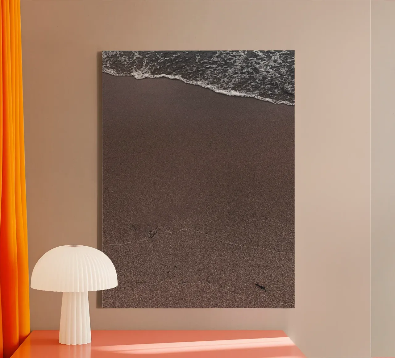 coastline with waves canvas by life of sands