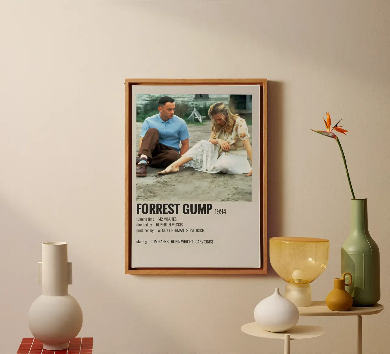 FORREST GUMP 1994 canvas met Baklijst van MVFminimalist