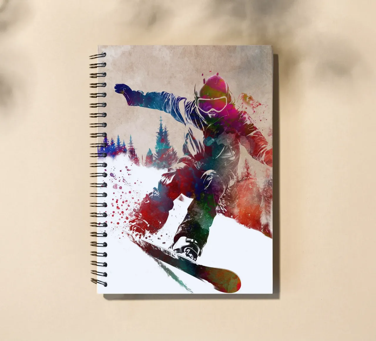 Snowboarder sport art spiral notebook by SPORT