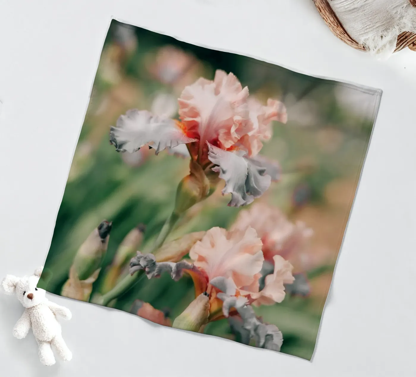 iris flowers fleece blanket by Earthly Visions