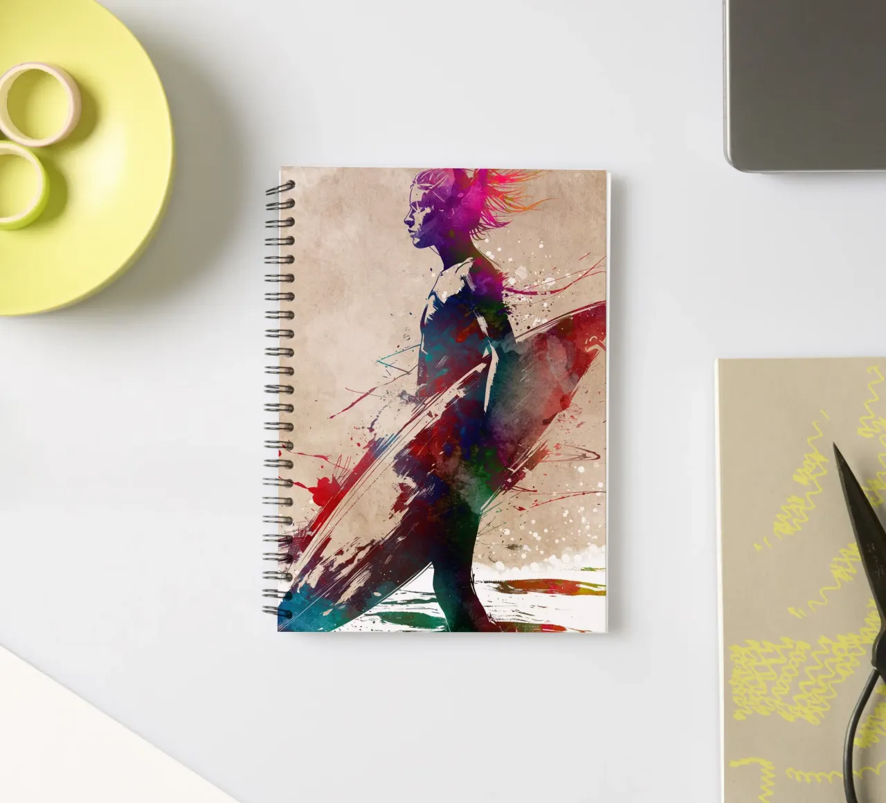 Surfer sport art spiral notebook by SPORT