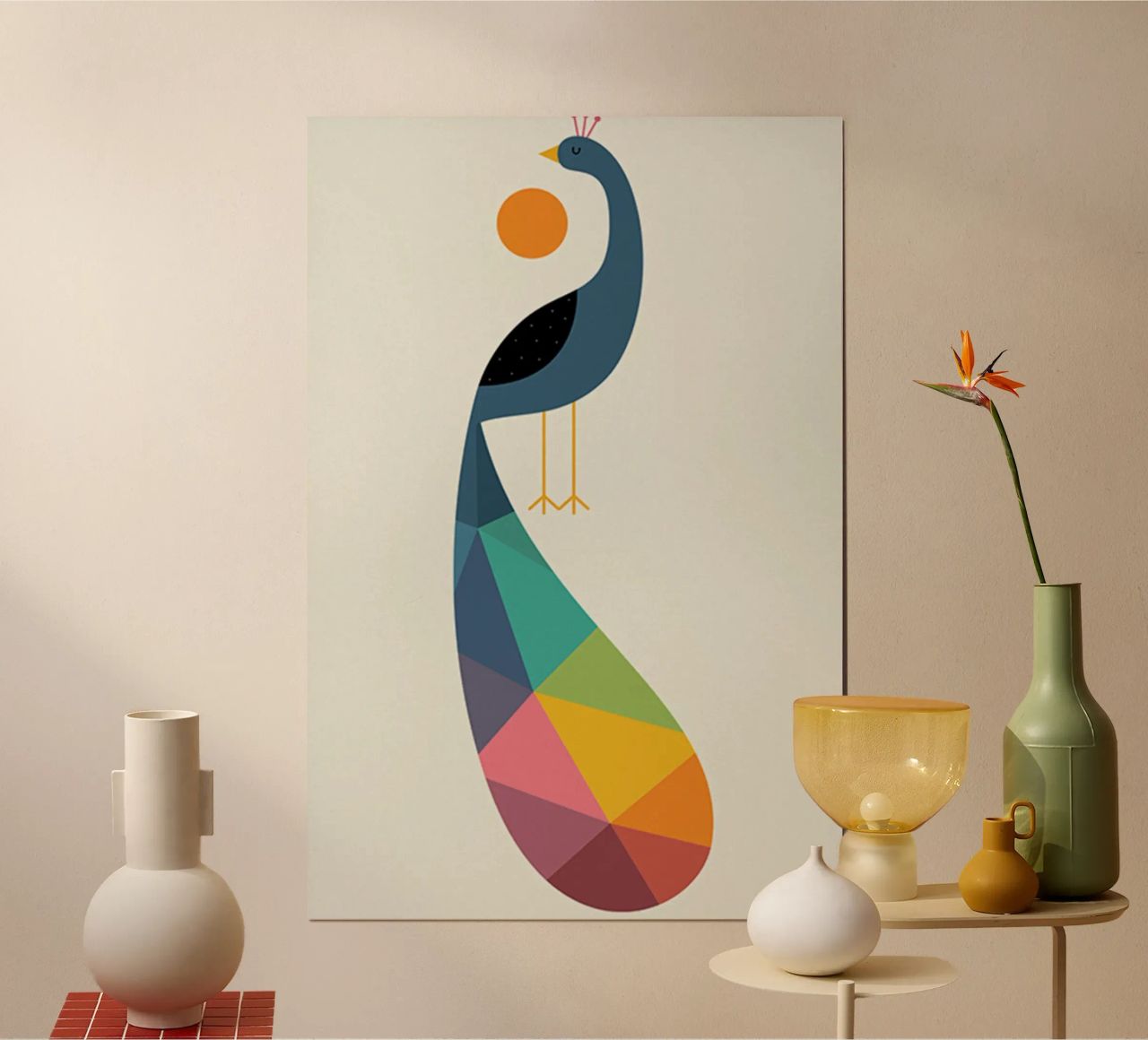 peacock and moon poster by westface store