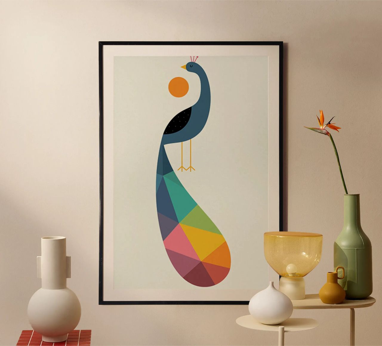 peacock and moon poster by westface store