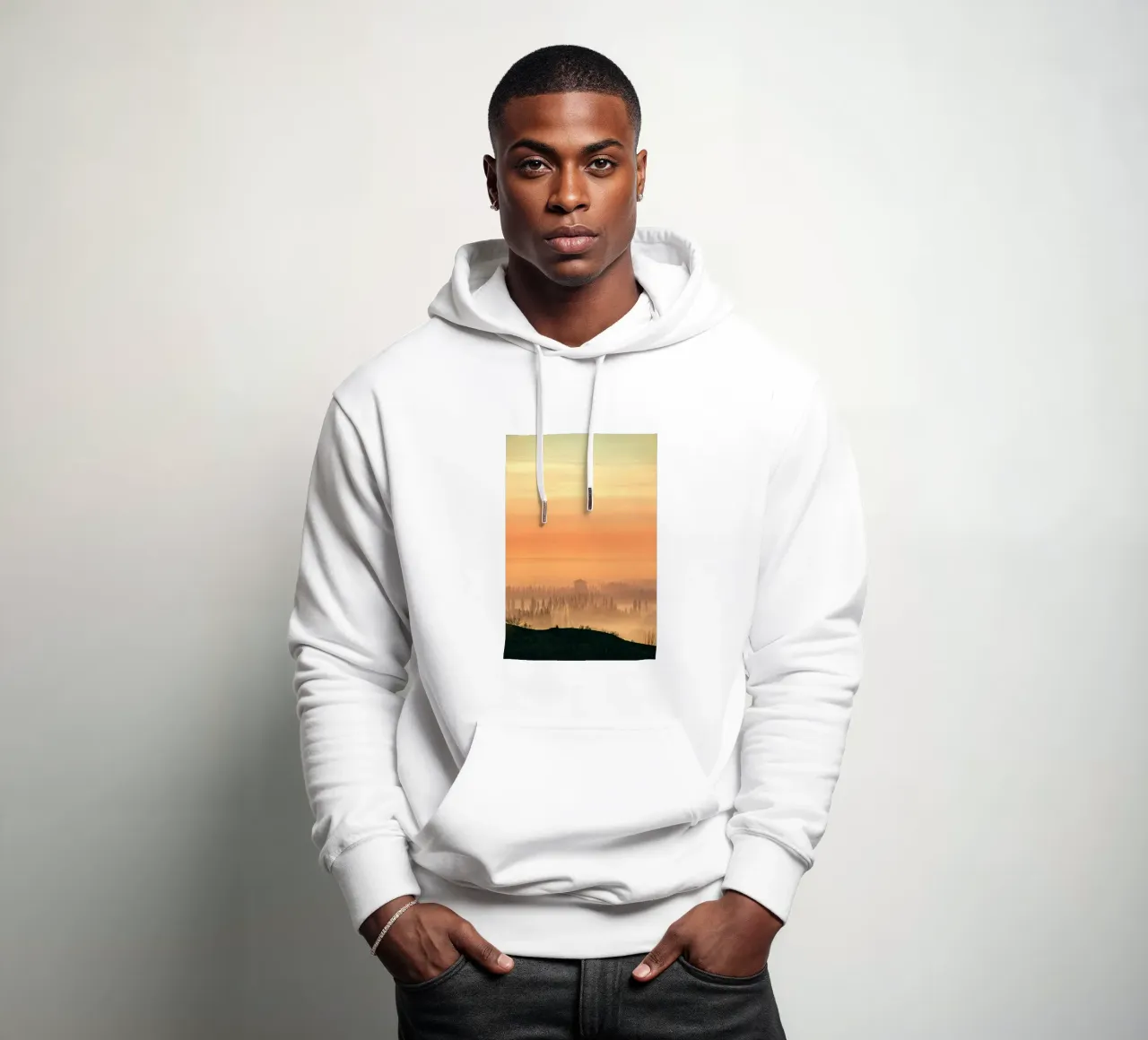 orizzonte del tramonto felpa con cappuccio da Earthly Visions