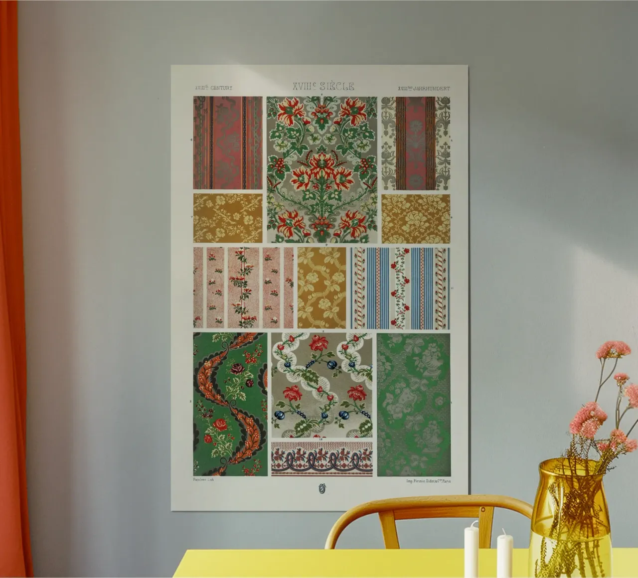 Albert Racine - Modelli di tessuto del 18° secolo - Tessile d'epoca poster con telaio in plastica da ClubArt