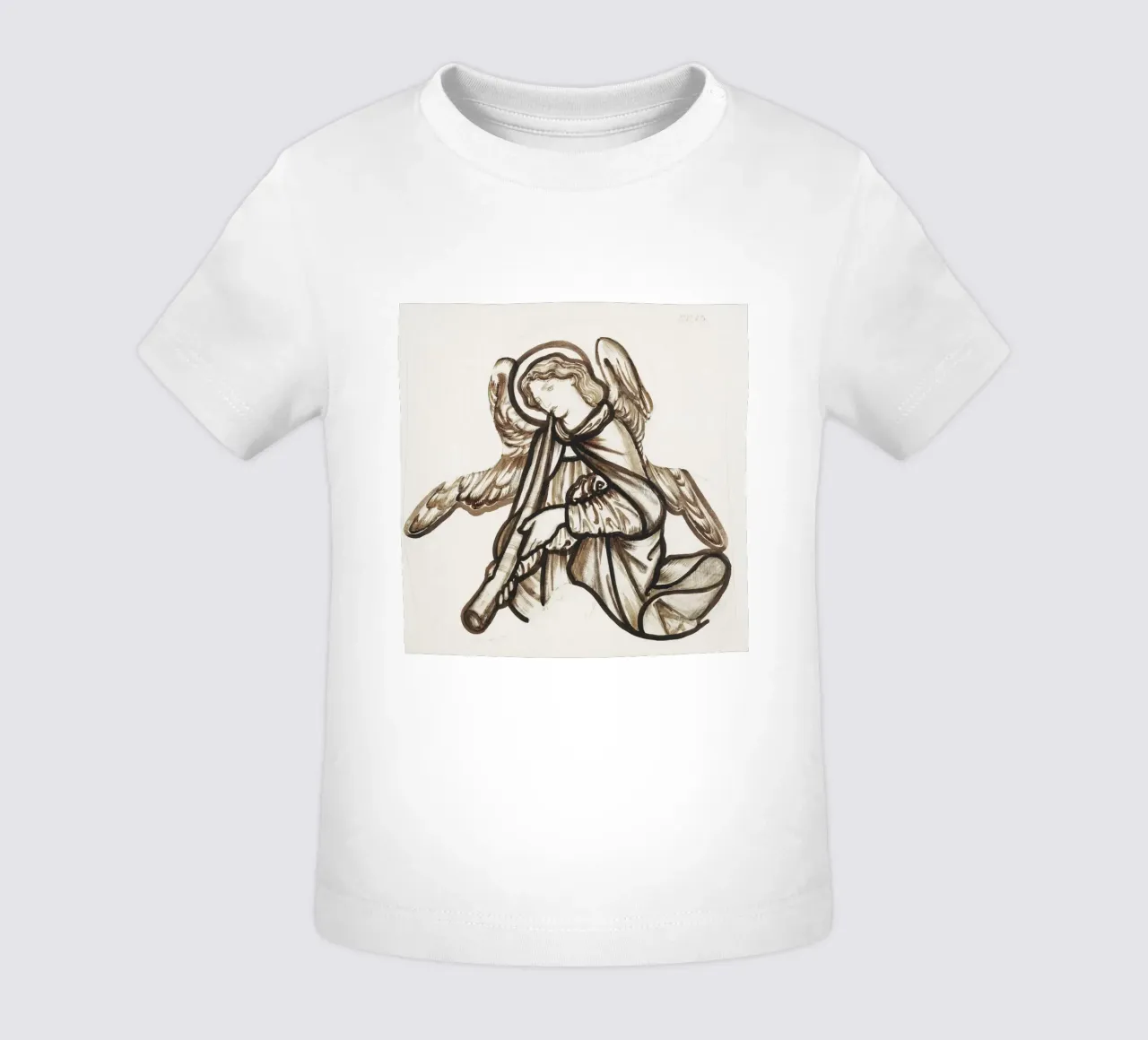 Burne-Jones Ángel tocando un cuerno - Pre-Raphaelite Sketch Ar camiseta de bebé de ClubArt