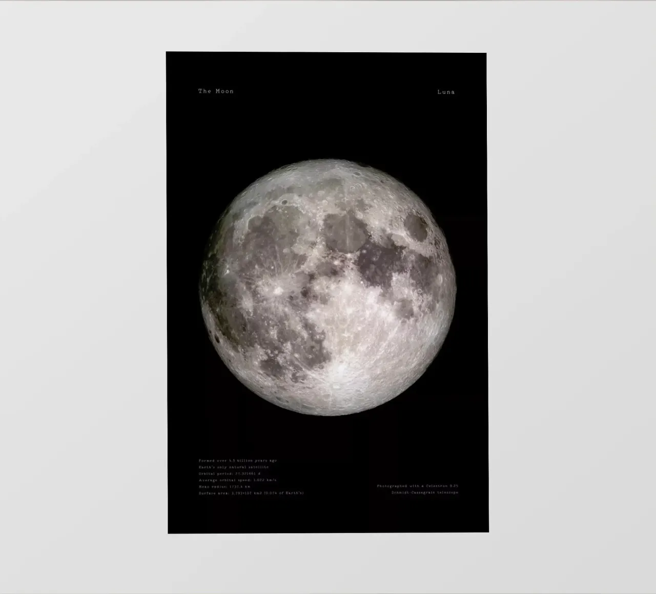 Full Moon, NASA pellicola backlit da Vintage by JUNIQE