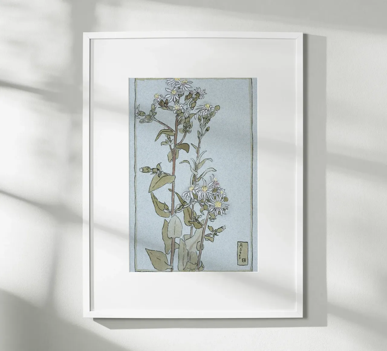 Hannah Overbeck: Aster on Green Ground - Arts & Crafts Botan poster da ClubArt