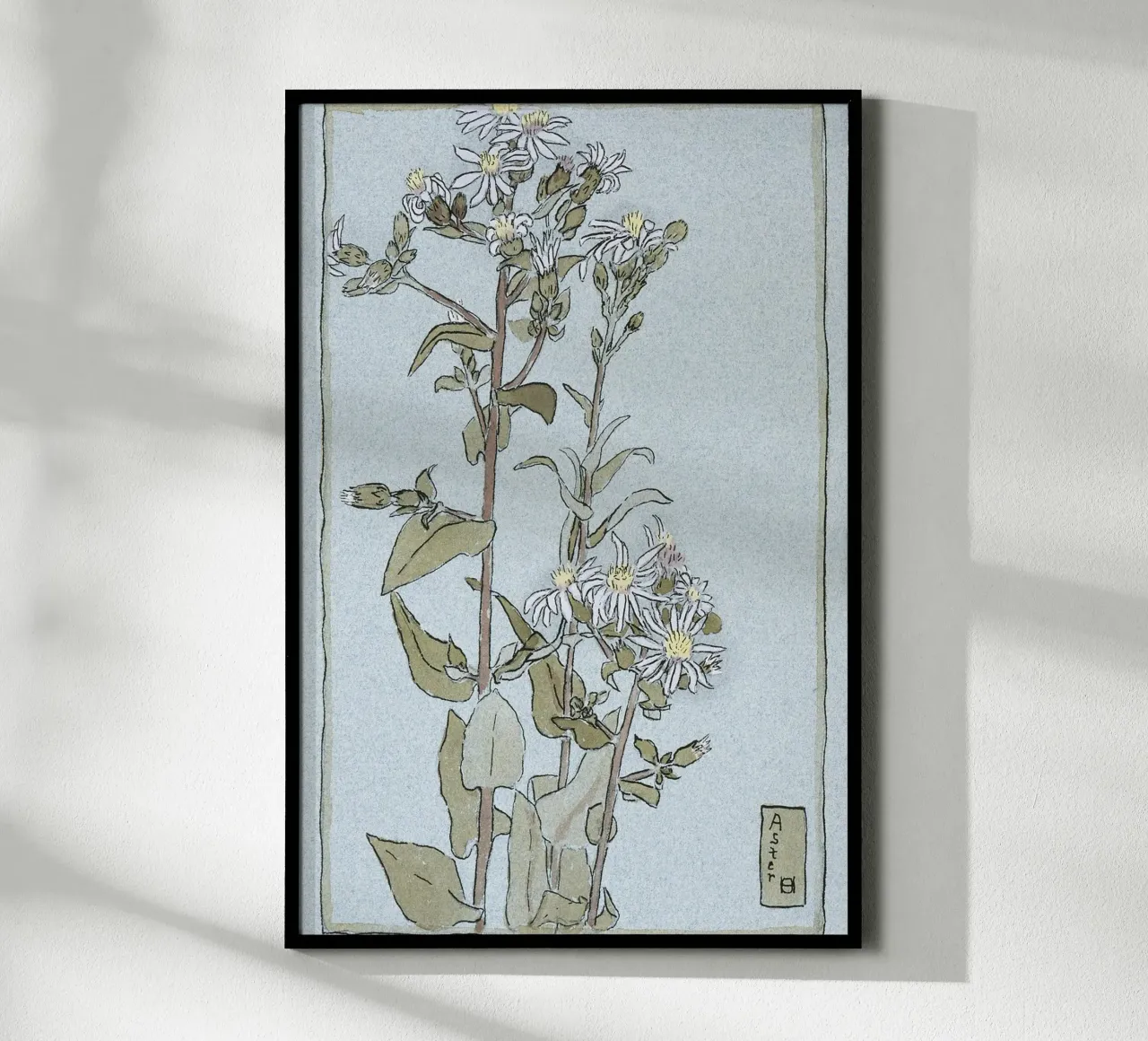 Hannah Overbeck: Aster on Green Ground - Arts & Crafts Botan poster da ClubArt