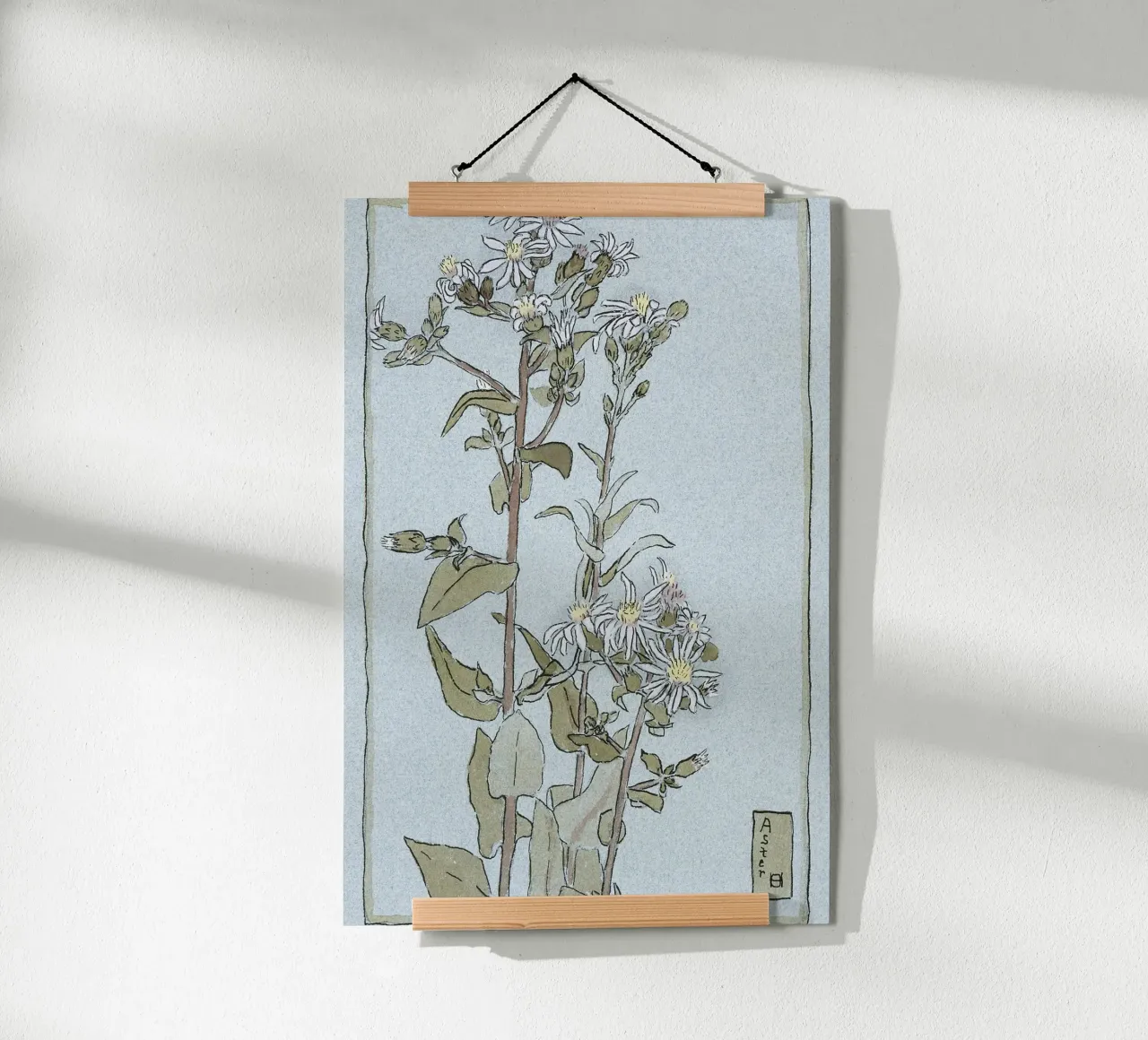 Hannah Overbeck: Aster on Green Ground - Arts & Crafts Botan poster da ClubArt