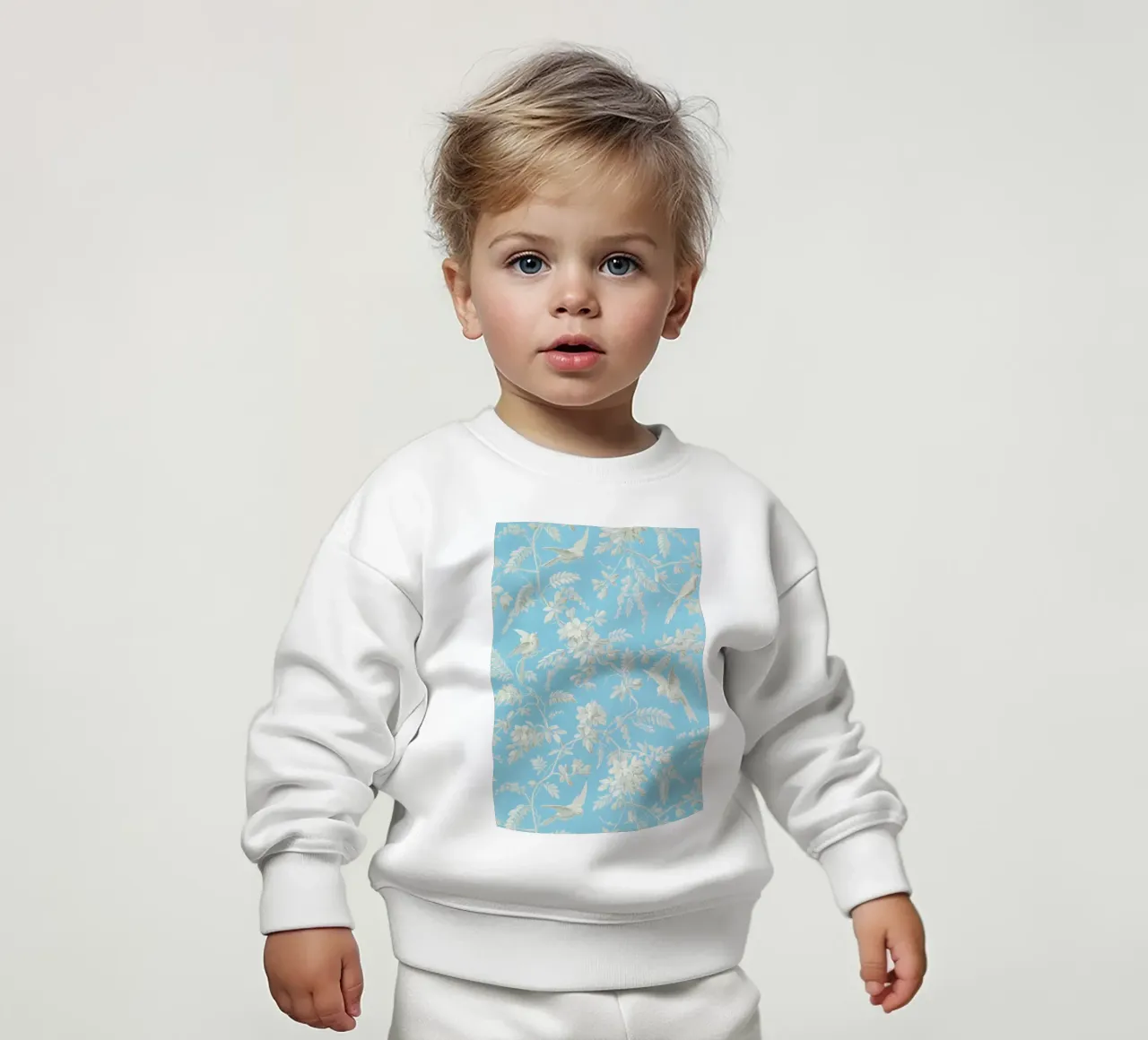 Vintage Bird & Floral Pattern - Chinoiserie Blue Aesthetic baby sweatshirt by ClubArt