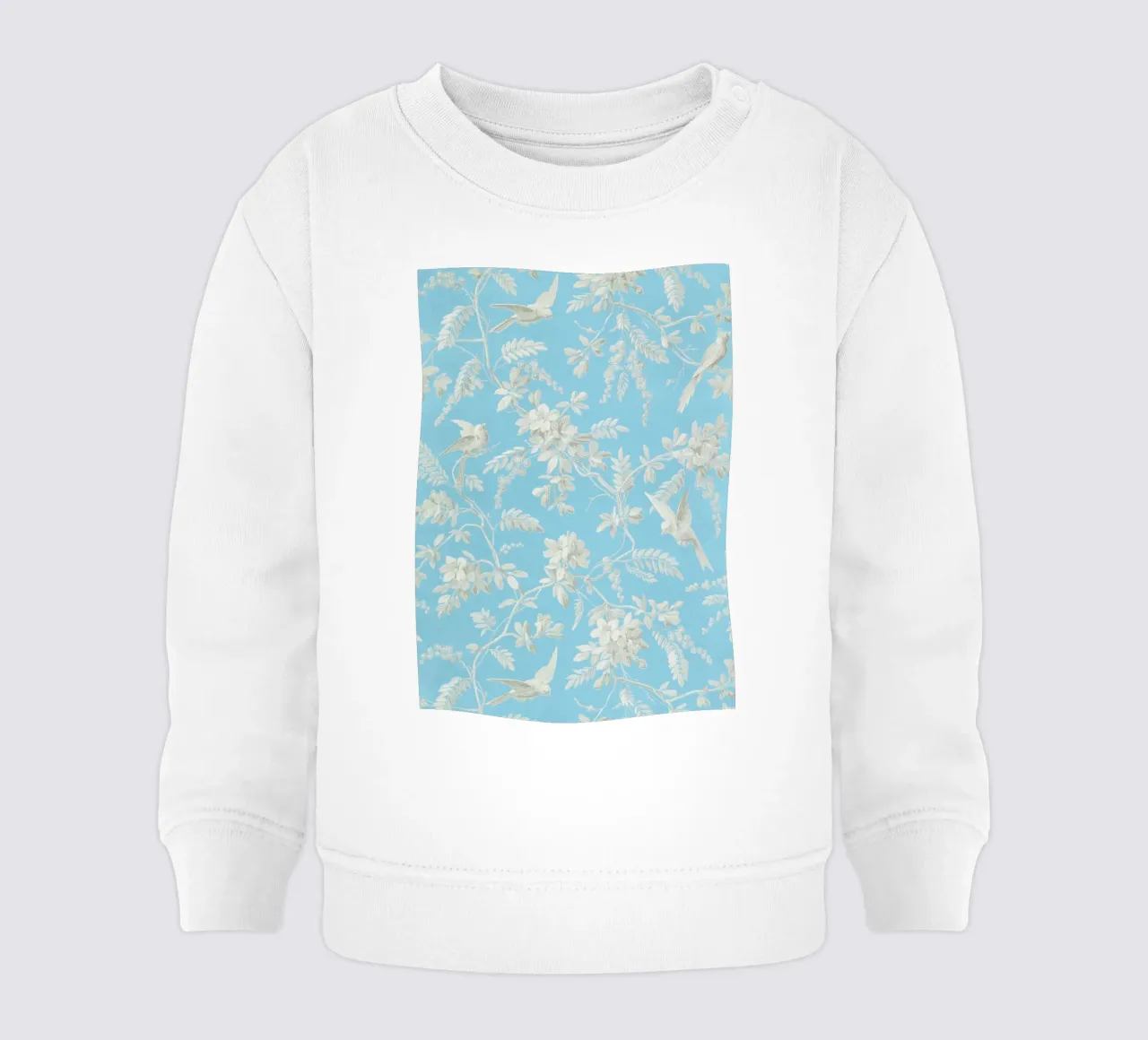 Vintage Bird & Floral Pattern - Chinoiserie Blue Aesthetic baby sweatshirt by ClubArt