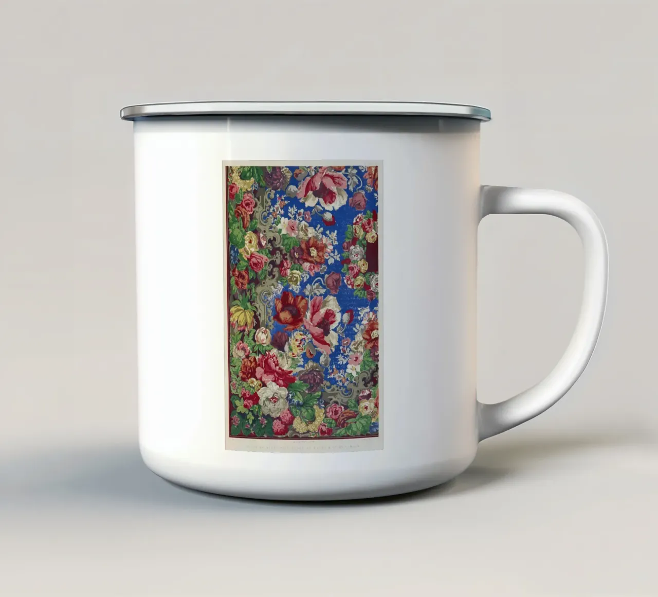 Digby Wyatt: Victorian Floral Table Cover - Maximalist Print enamel mug by ClubArt