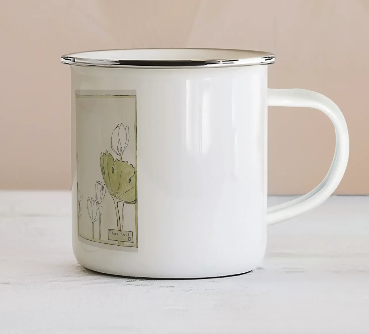 Hannah Overbeck: Radice di sangue - Botanica di arti e mestieri (1915) tazza in smalto da ClubArt