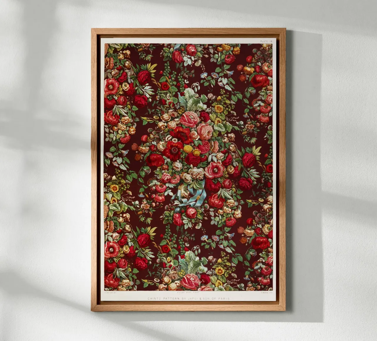 Digby Wyatt: modello di chintz vittoriano - Ar floreale massimalista tela con Cornice a cassetta da ClubArt