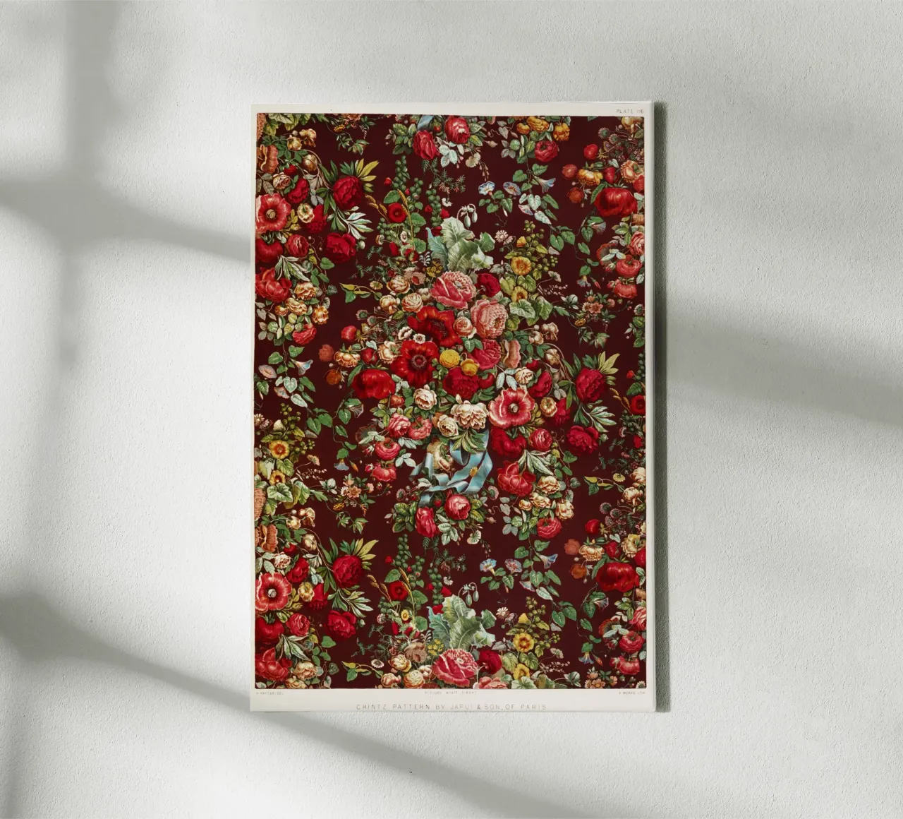 Digby Wyatt: modello di chintz vittoriano - Ar floreale massimalista tela con Cornice a cassetta da ClubArt