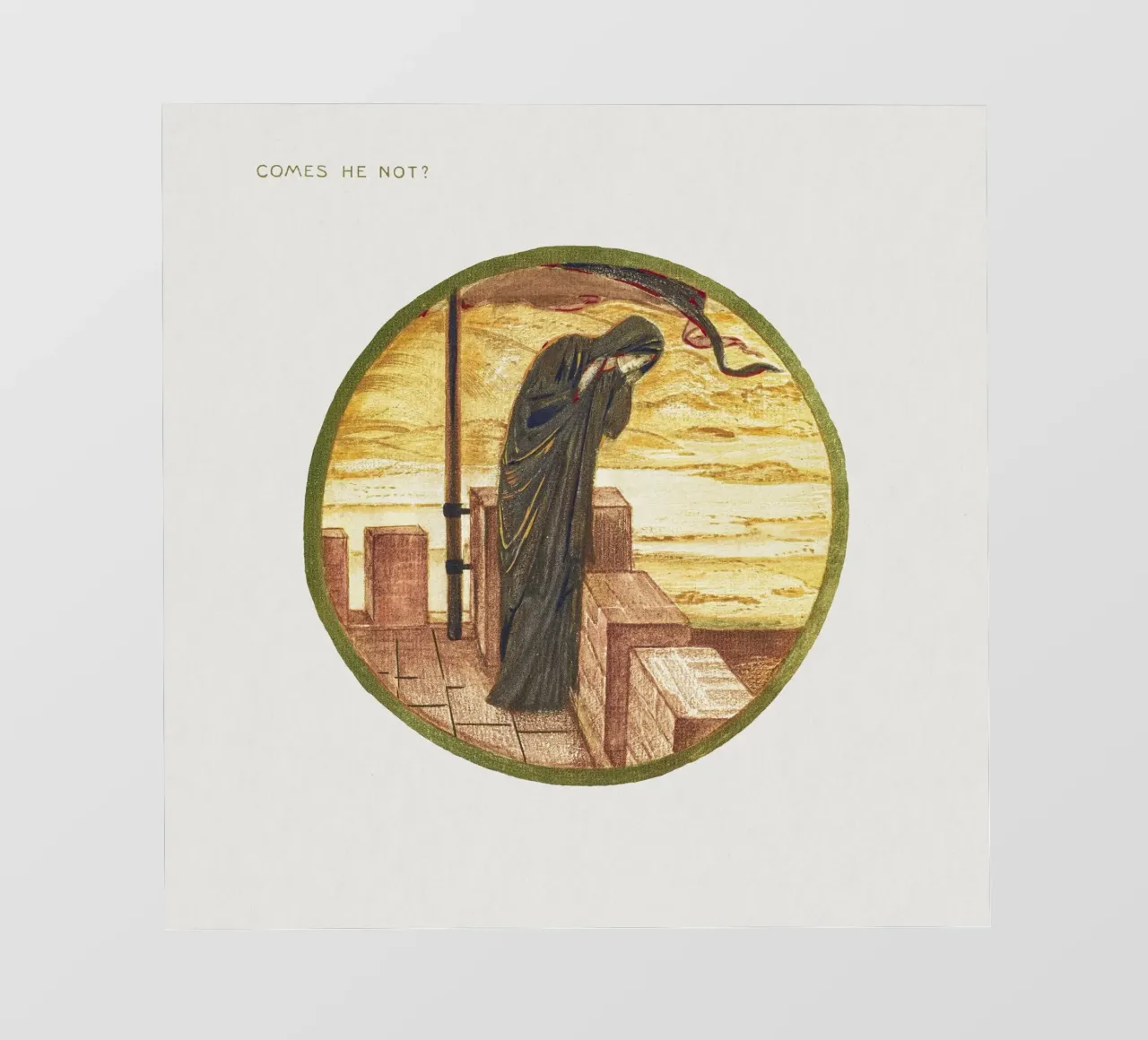 Burne-Jones: Comes He Not? - Arte simbolista del libro di fiori (1905) pellicola backlit da ClubArt