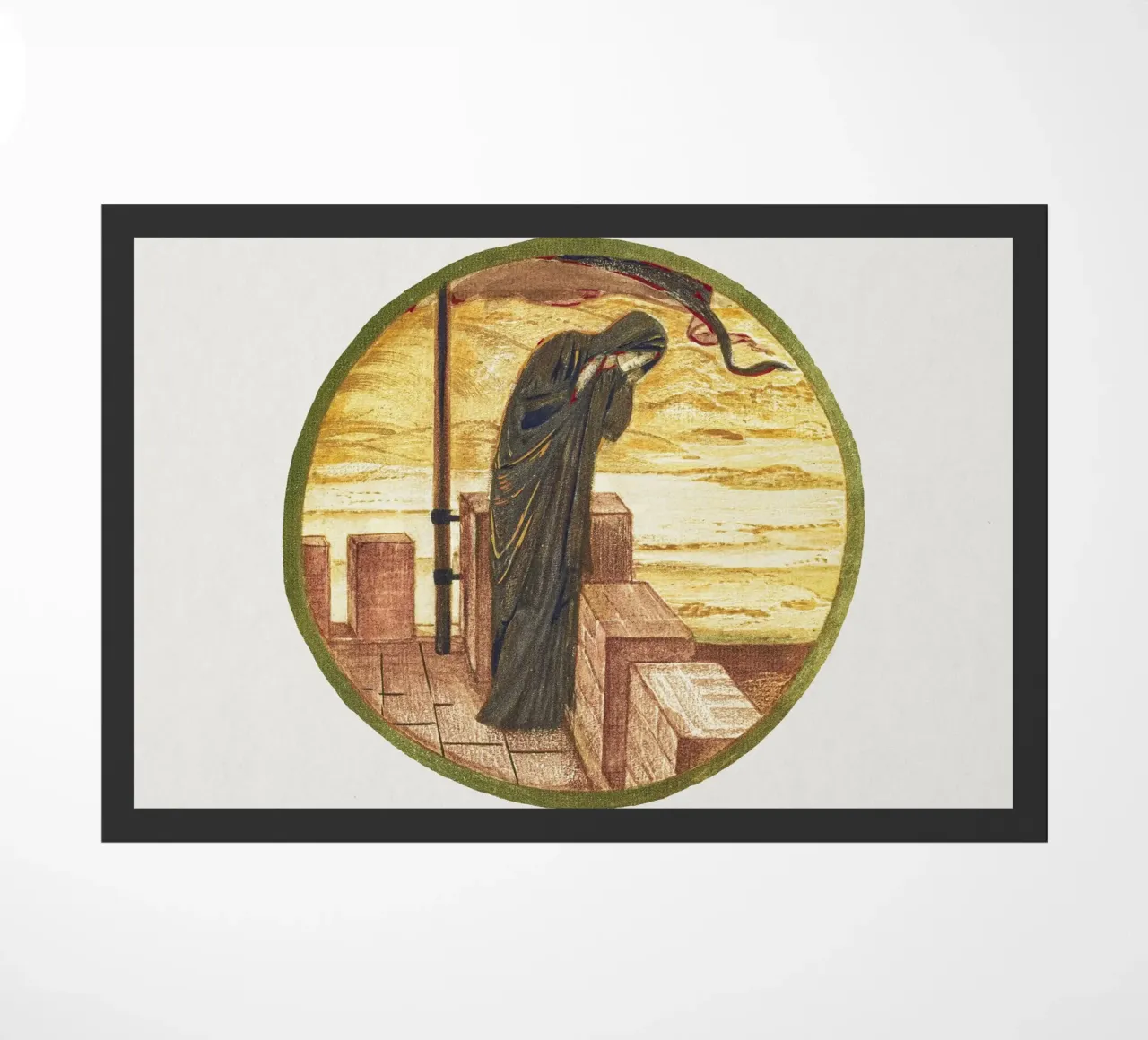 Burne-Jones: Comes He Not? - Arte simbolista del libro di fiori (1905) zerbino da ClubArt