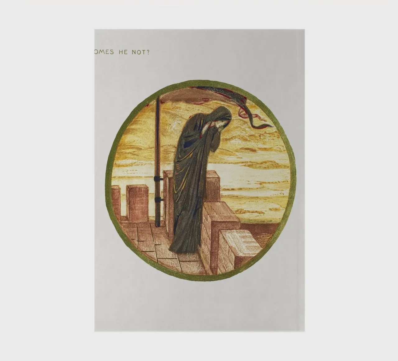 Burne-Jones: Comes He Not? - Symbolist Flower Book Art (1905 notebook by ClubArt