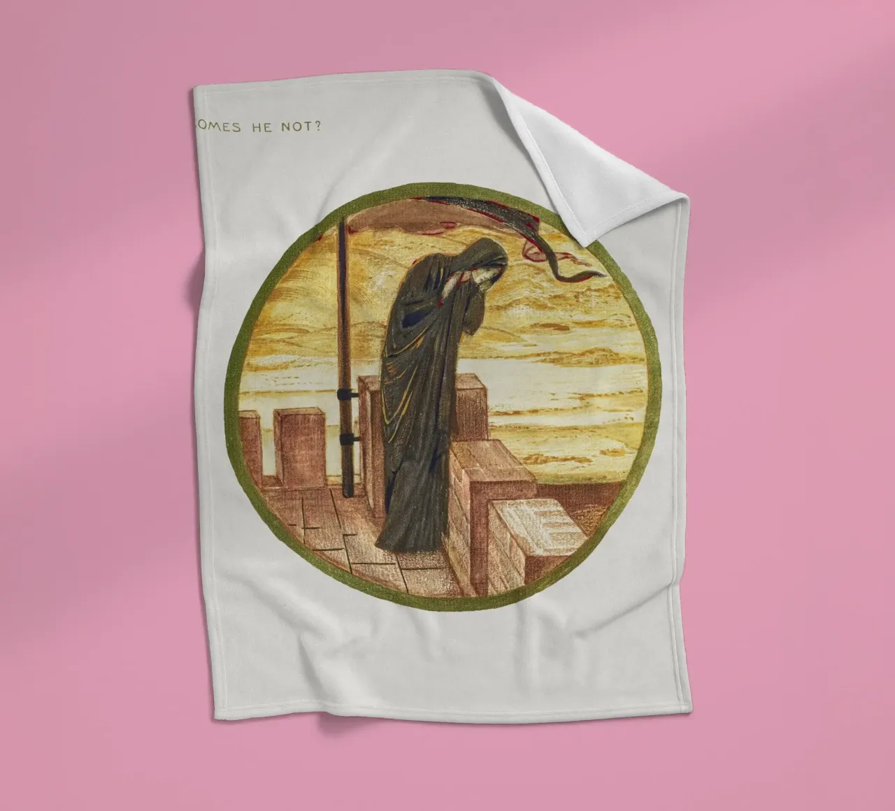 Burne-Jones: Comes He Not? - Arte simbolista del libro di fiori (1905) coperta in pile da ClubArt