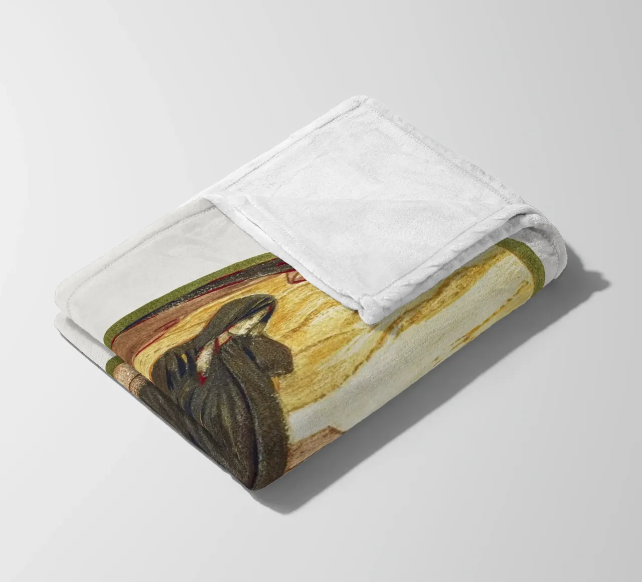 Burne-Jones: Comes He Not? - Arte simbolista del libro di fiori (1905) coperta in pile da ClubArt