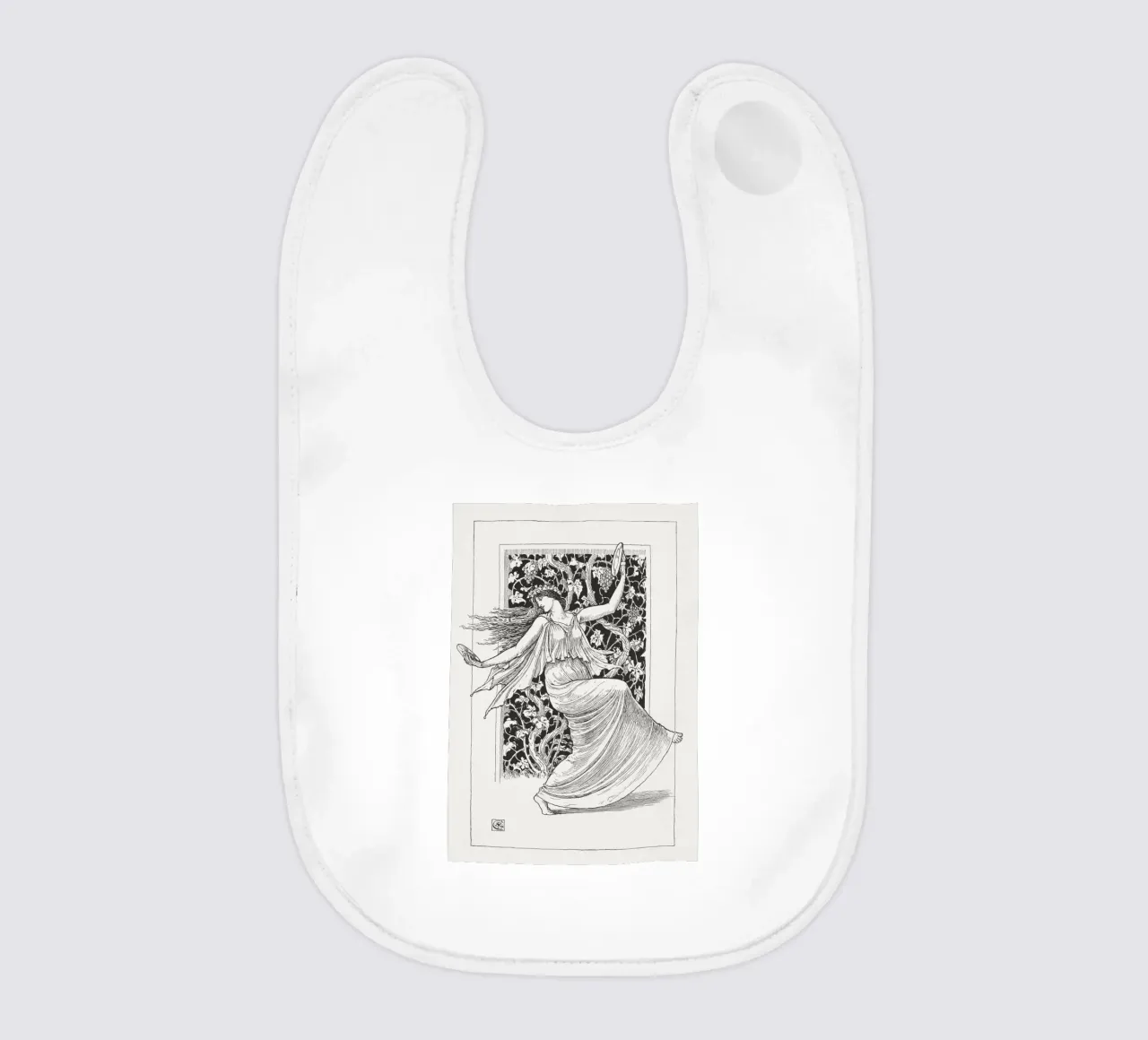 Ninfa danzante - Art Nouveau, studio di figura in bianco e nero bavaglino da ClubArt