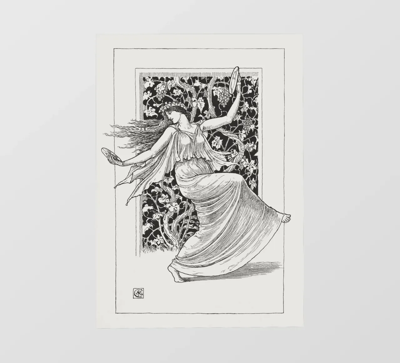 Ninfa danzante - Art Nouveau, studio di figura in bianco e nero pellicola backlit da ClubArt