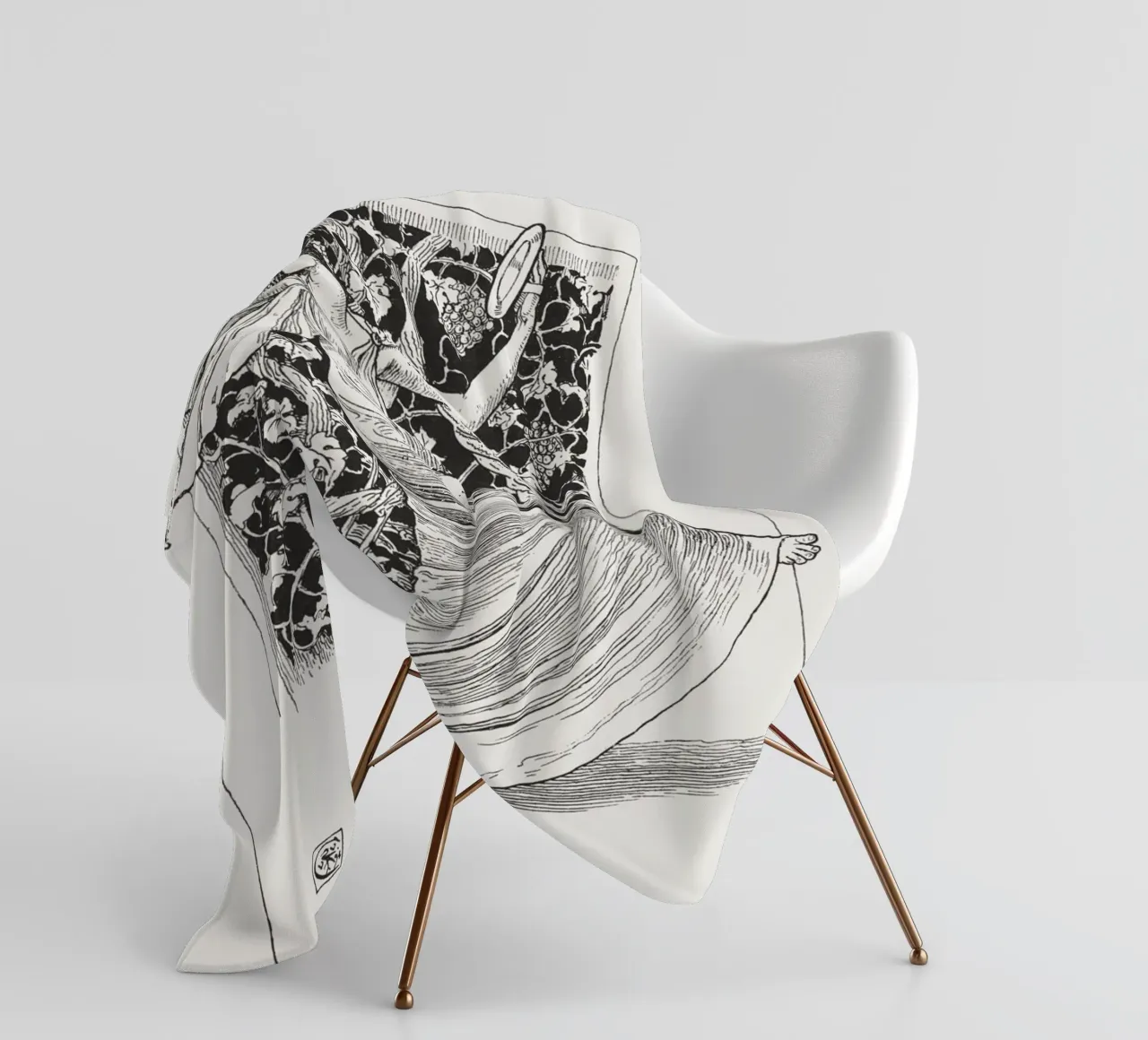 Ninfa danzante - Art Nouveau, studio di figura in bianco e nero coperta in pile da ClubArt