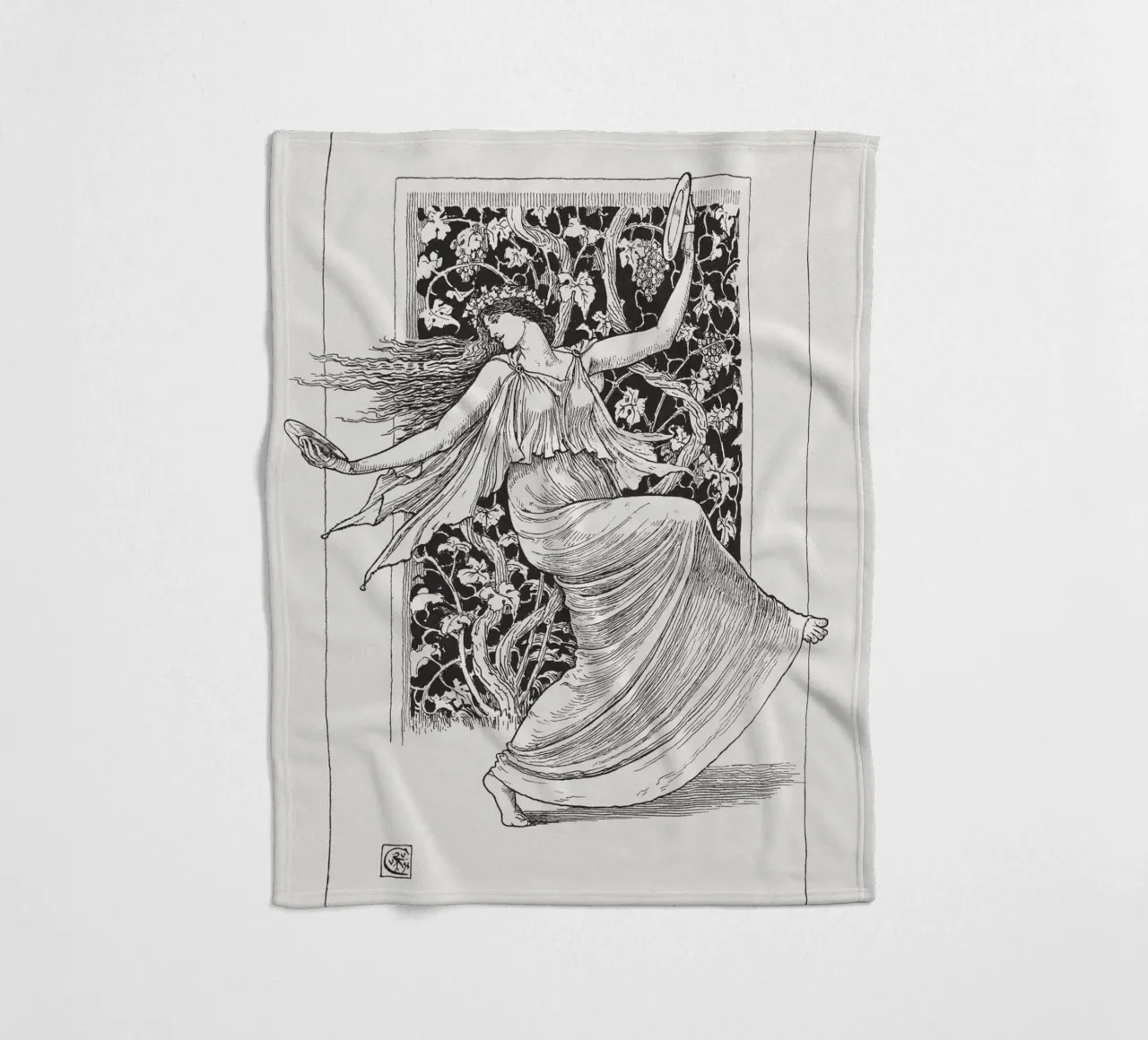 Ninfa danzante - Art Nouveau, studio di figura in bianco e nero coperta in pile da ClubArt