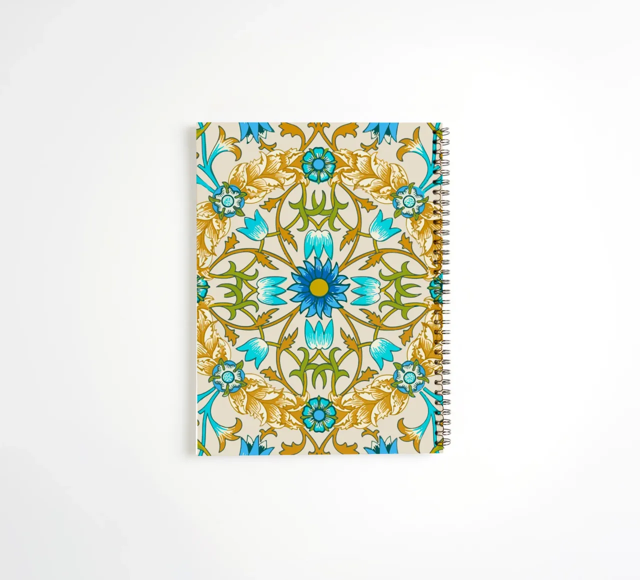 Modello di ornamento floreale d'epoca - Arti e Mestieri Blu e Oro diario ad anelli da ClubArt