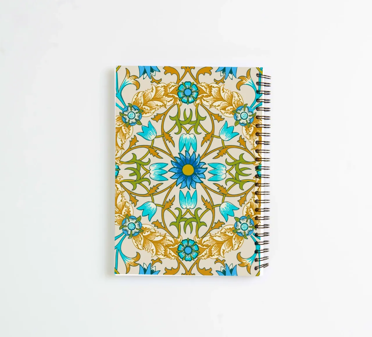 Modello di ornamento floreale d'epoca - Arti e Mestieri Blu e Oro diario ad anelli da ClubArt